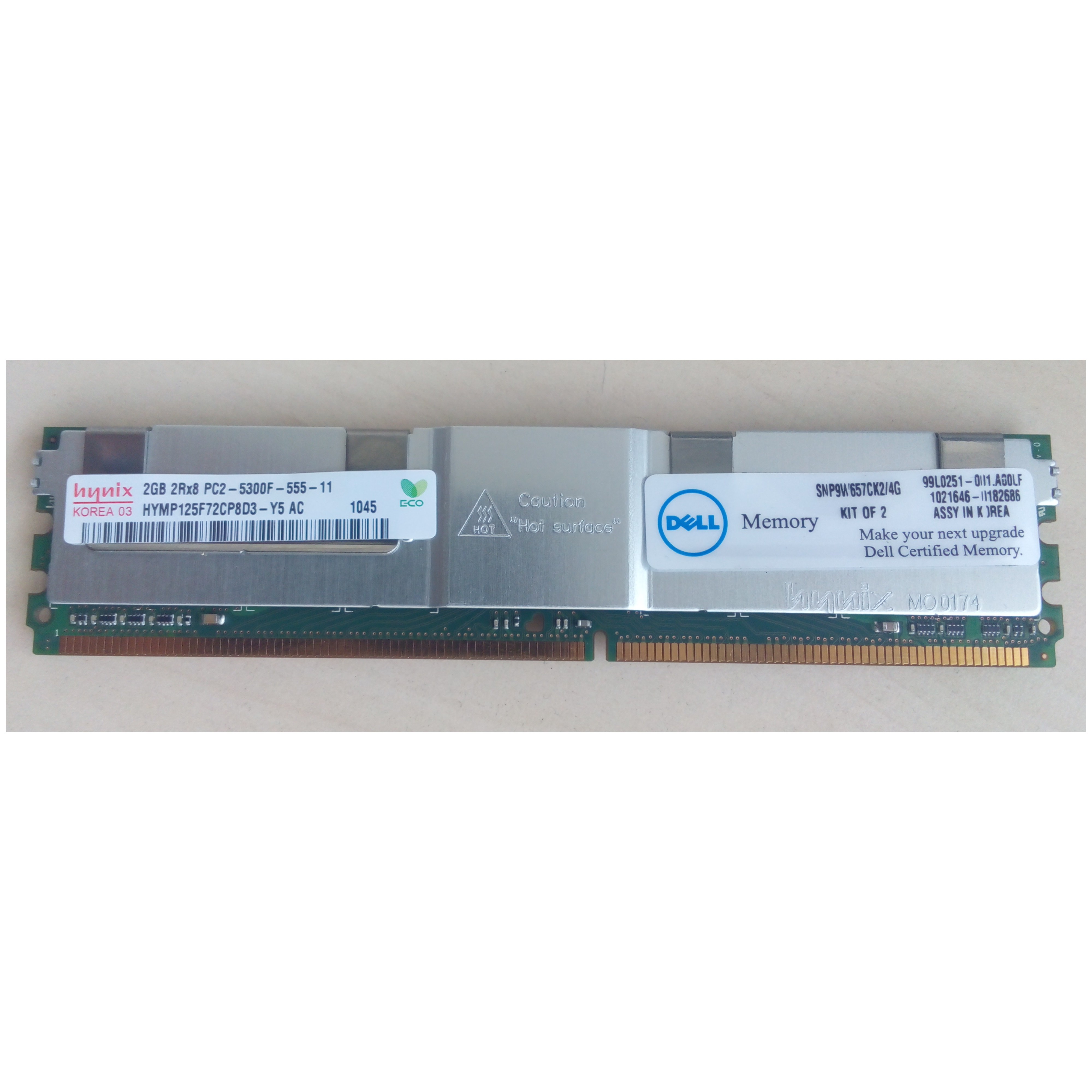 Hynix 2GB PC2-5300 DDR2-667MHz ECC Fully Buffered CL5 240-Pin HYMP125F72CP8D3-Y5-AC