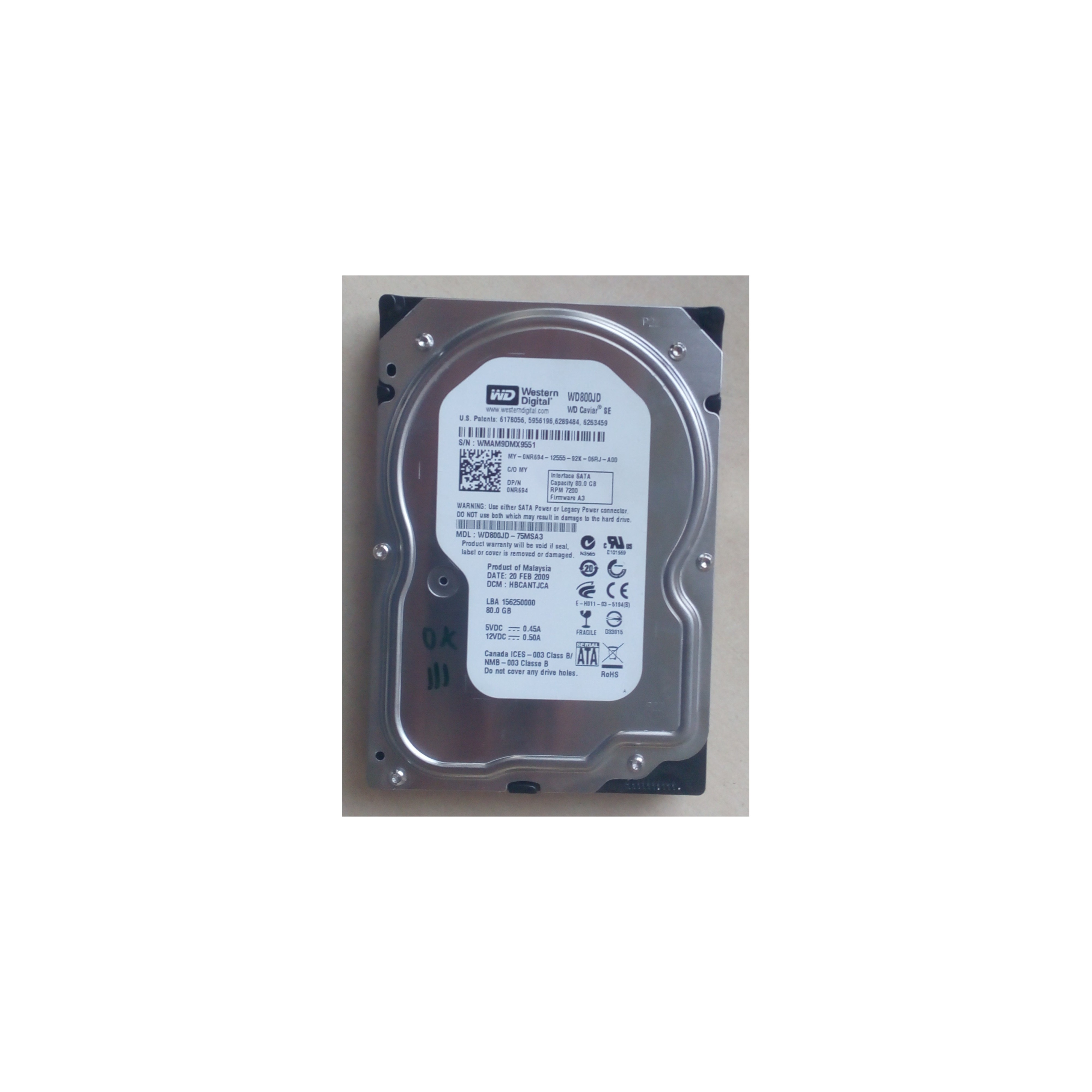 Western digital WD800JD 80GB SATA